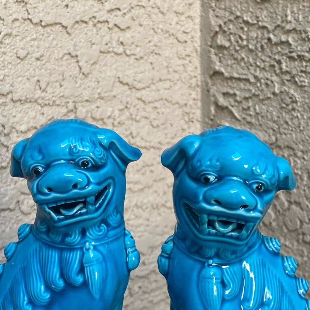 Blue Foo Dog Statues - Picture 5 of 17